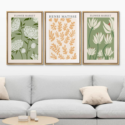 Classical Floral " 3 Henri Matisse Flower Market " 3 - Pieces