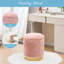 Repose-pieds rond en velours avec rangement-970583789