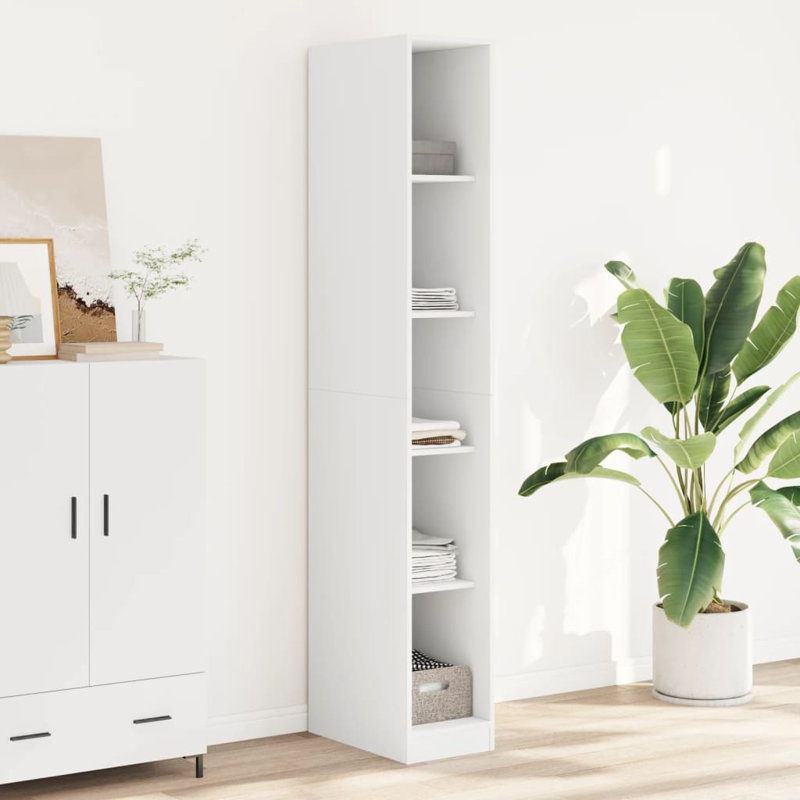 Ryott Manufactured Wood Wardrobe, White, 200cm H x 30cm W x 50cm D