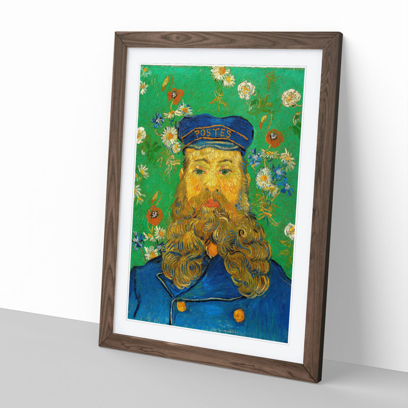 The Postman Joseph Roulin Vol.2 by Vincent Van Gogh - Picture Frame Painting, 36cm H x 27cm W x 2cm D, Walnut Framed