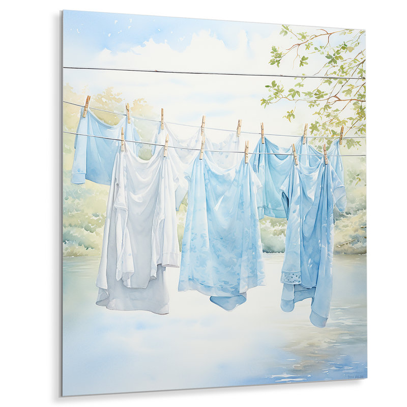 Art mural en métal Wash Wash Blues In Provence 3, H 32 po x l 24 po x P 1 po