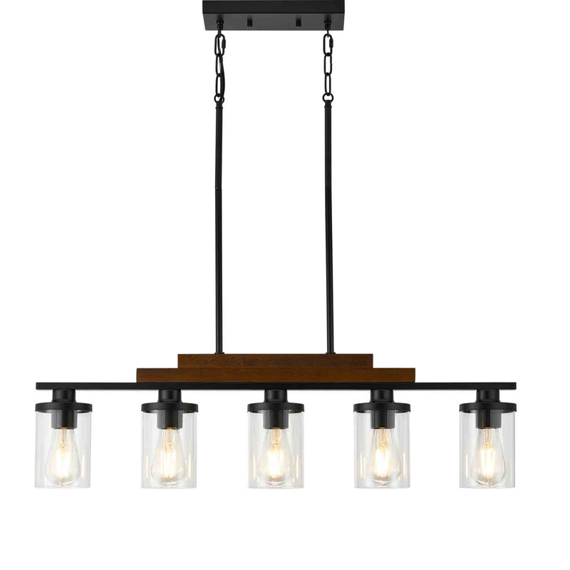 Luminaires suspendus de style campagnard à 5 lumières 33,9 pouces pour îlot de cuisine ou salle à manger