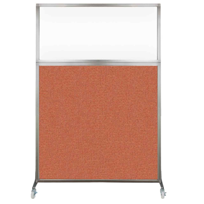 Cloison de bureau Hush - fenêtre transparente, 48", Orange clair
