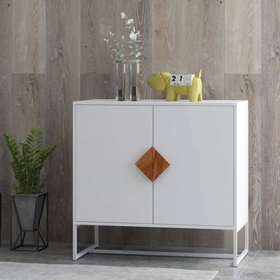 Wood Console Table with 2 Doors ,Tresle