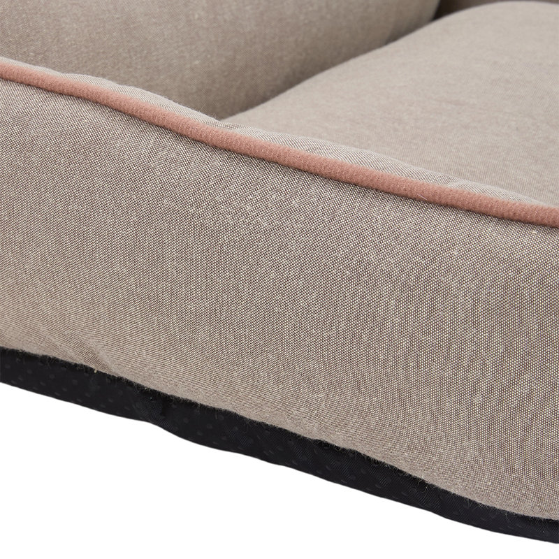 Cotton Pet Bed, Beige, Small (16cm H x 50cm W x 38cm D)