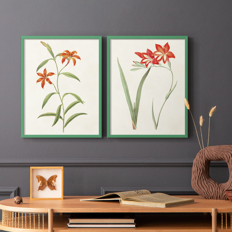 Fleurs des saisons III - reproduction encadrée de qualité supérieure - prête à être accrochée - aucun clou requis - aucun clou requis