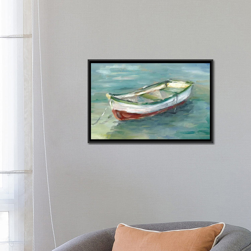 « par the shore i », impression sur toile, H 18 po x l 26 po x P 1,5 po, Toile avec cadre noir, Pas de tapis