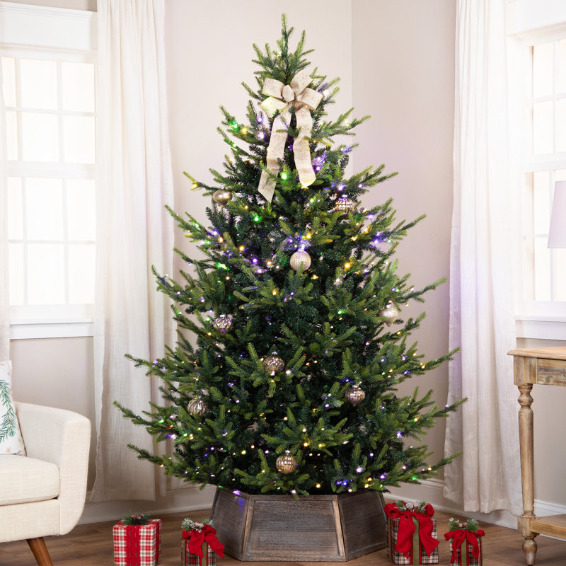 Arbre de Noël artificiel pin pré-éclairé Real Touch Elite Glenmora - DEL bicolore, 6'
