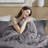 Logan Charcoal Woven Striped Pintuck 3-Piece Cal King Duvet Set-116495227-116495226