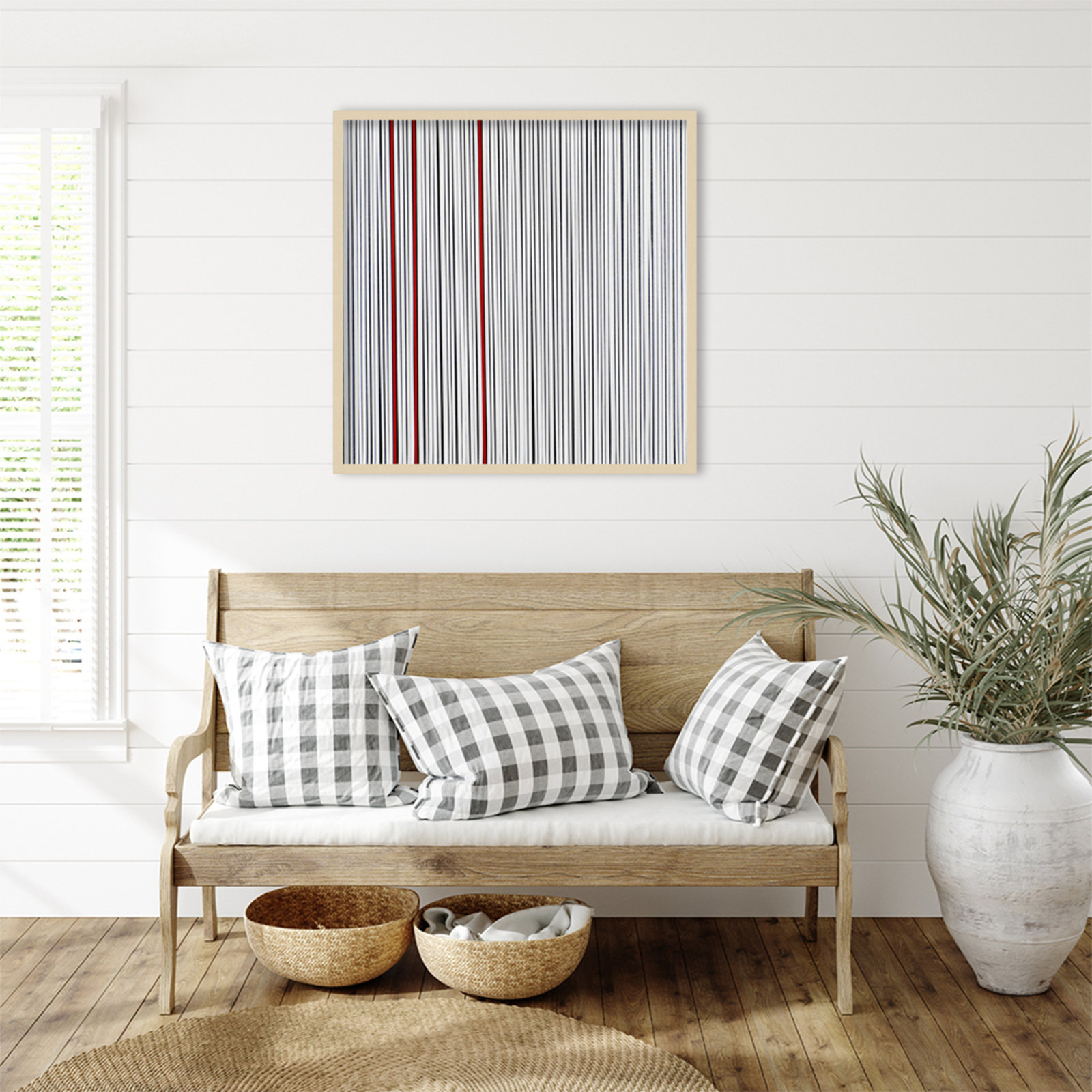 Mostly White Print by Alex Dunn, Brown, 33" H x 33" W x 1" D