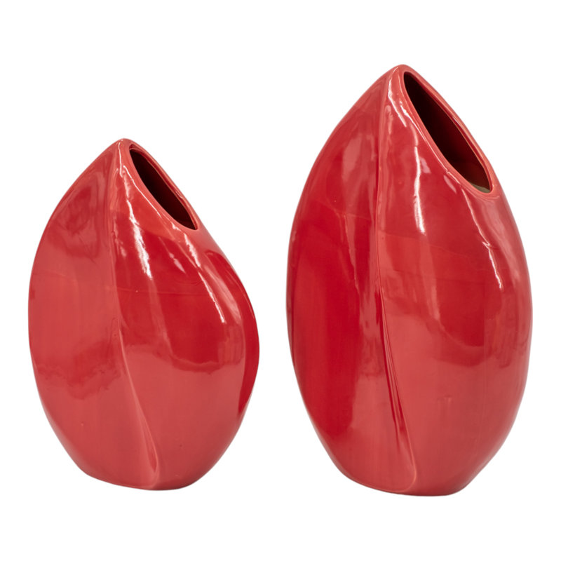 Vase de table moderne en céramique pour la décoration intérieure, H 13,5 po x l 10 po x P 5 po