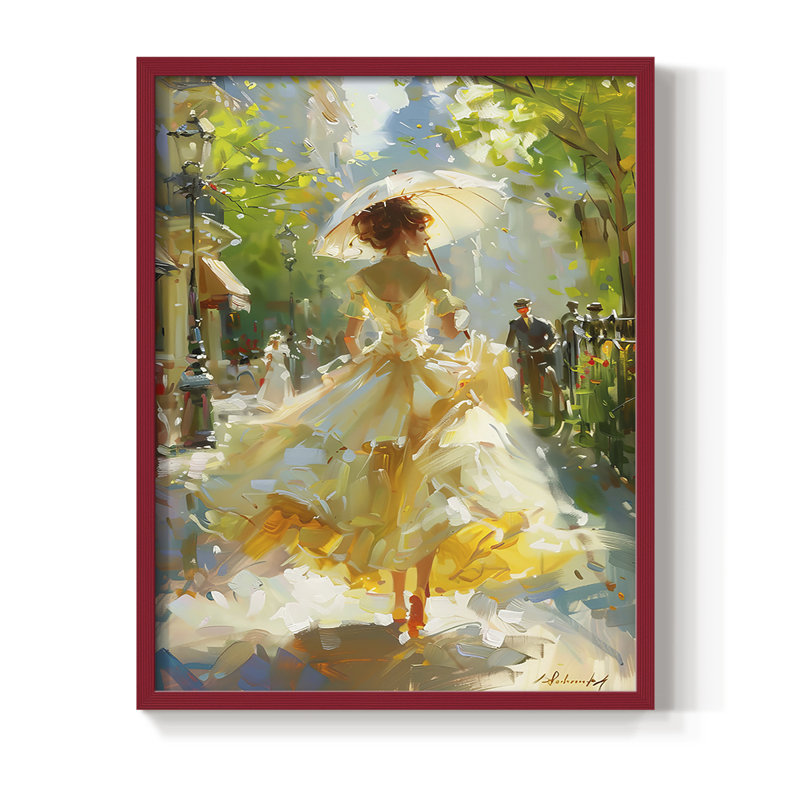 Reproduction encadrée «WOMEN Series DCCCL XXII» - bois massif, Rouge, H 15 po x l 12 po