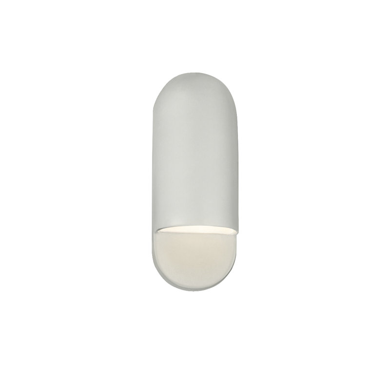 Plafonnier encastré d'extérieur câblé Bharath, Blanc mat, H 14 po x l 5 po x P 4 po