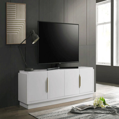 70"W White 4-Door TV Stand