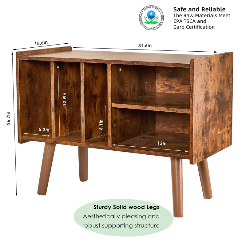 66.3cm H Media Shelves, Brown