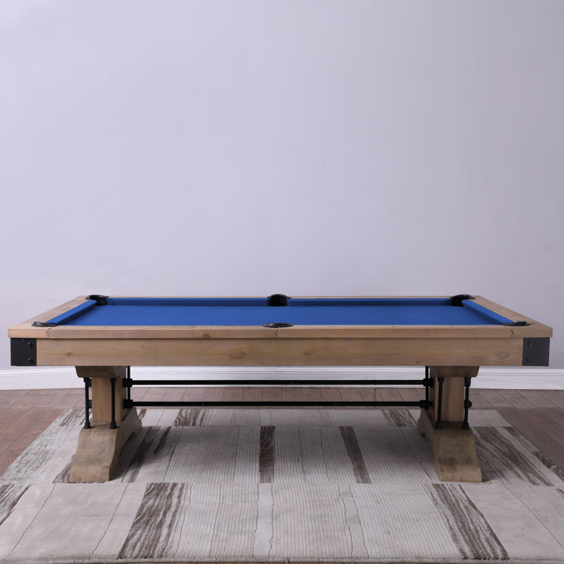 Table de billard Manchester, Bleu royal résistant à l'eau, Oui, Naturel patiné