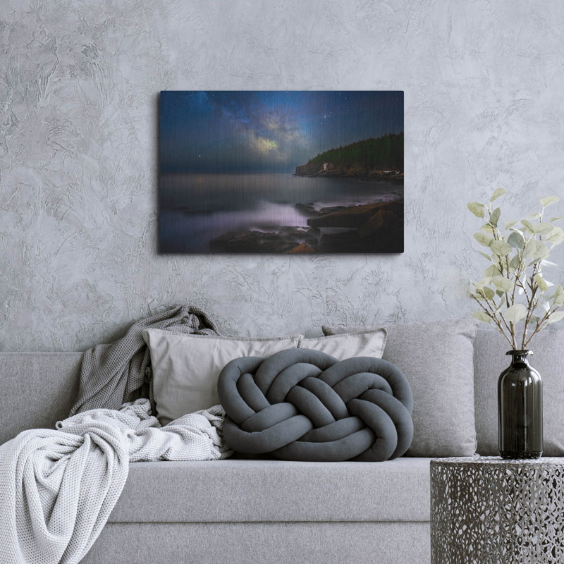 «Milky Way Over Otter Cliff» par Rick Berk, art mural en métal, H 24 po x l 36 po