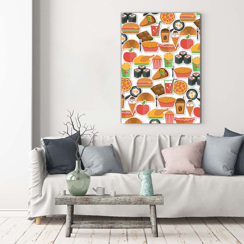 Eating Fast Food - Wrapped Canvas Print