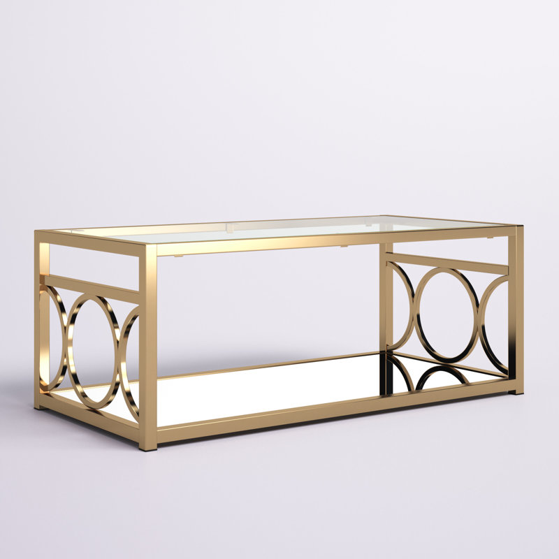Jacia Glass Top Single Coffee Table, Champagne