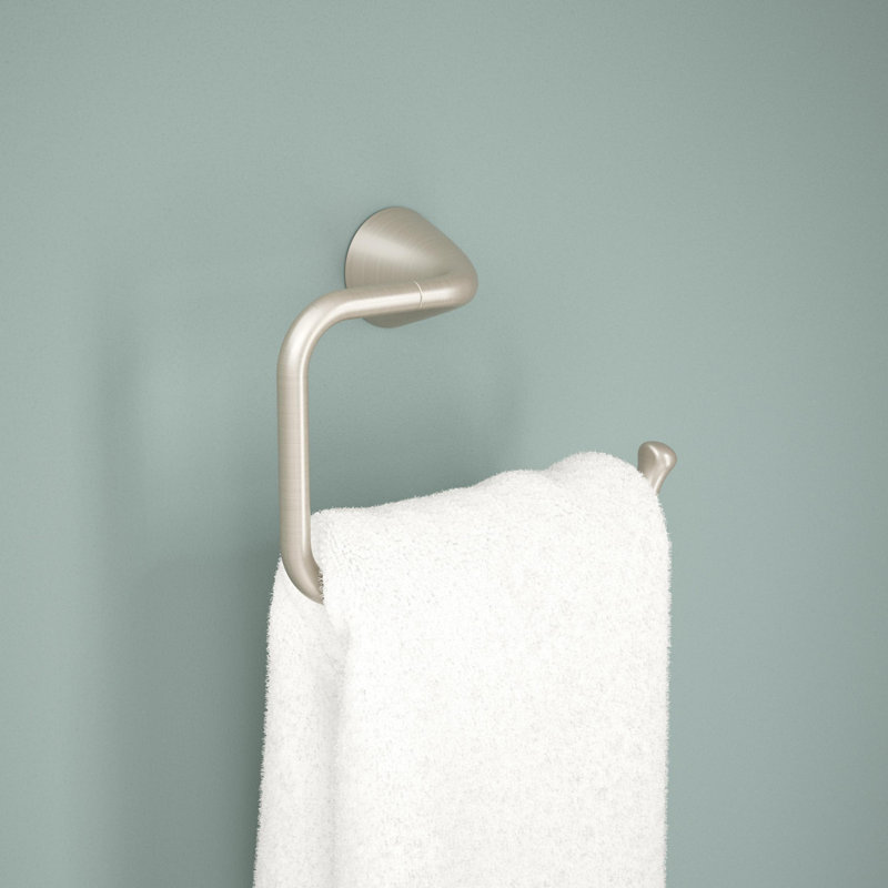 Arvo Wall Mount Square Open Towel Ring Bath Hardware Accessory in Brushed Nickel