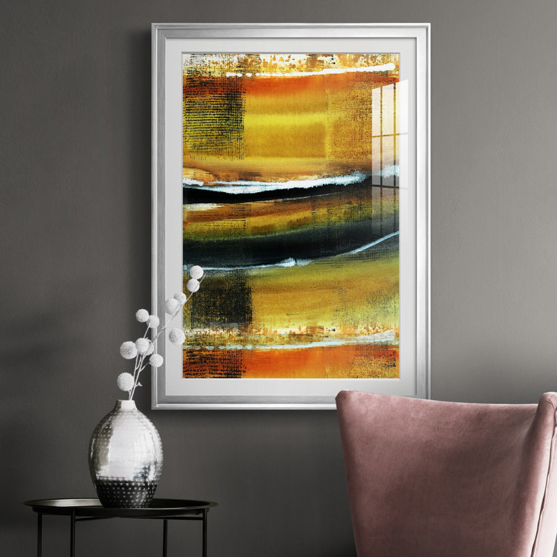Desert Night II - peinture encadrée, H 26,5 po x l 36,5 po x P 1,5 po, Argent