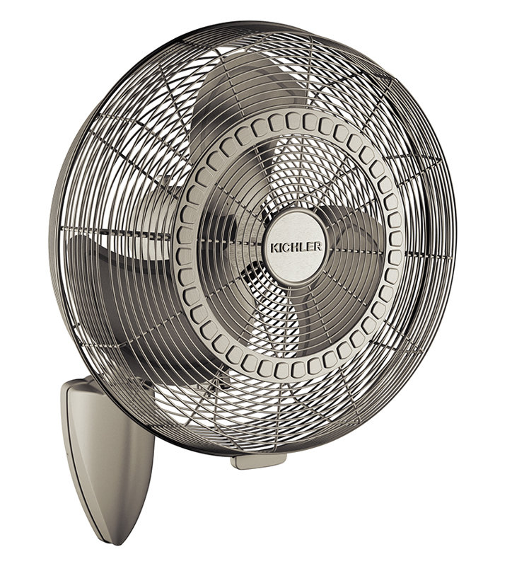 Ventilateur mural oscillant Pola, H 13,75 po x l 18 po x P 18 po, Nickel brossé