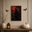 «Grim Reaper» tenant une rose rouge avec des roses noires, art sur toile d'Halloween-1182377863