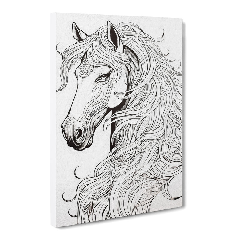 Horse Line - No Frame Print, 76cm H x 50cm W x 3cm D