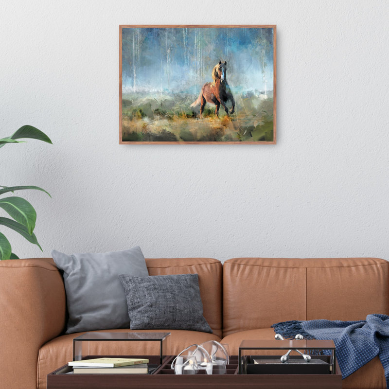 «Run Free Free» par Studio Arts, reproduction d'art sur toile, Cadre taupe, H 31 po x l 41 po x P 1,5 po