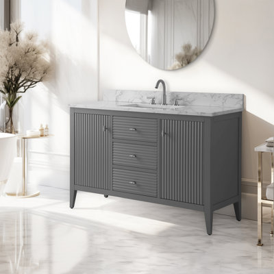48'' Single Bathroom Vanity with Engineered Marble Top