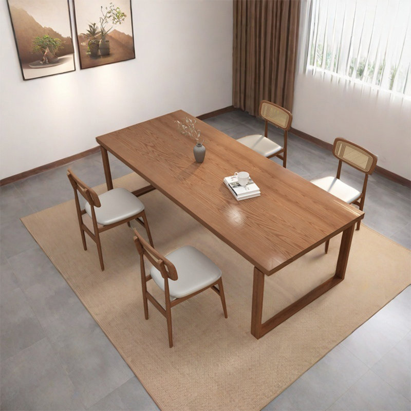 Ash wood dining table sets, 29.52"H x 86.61"L x 35.43"W