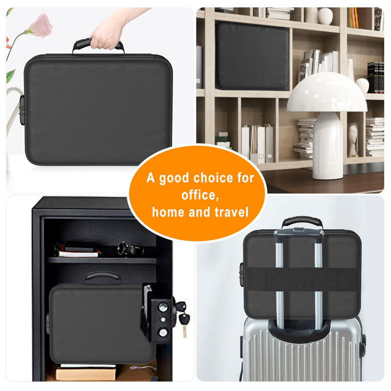 5200°F Document Organizer With Lock,Upgraded Heat Insulated Fireproof&Waterproof Box 8 Layers File Organizer,Portable Home Travel Safe Storage For Important Documents, Files,(Soft)