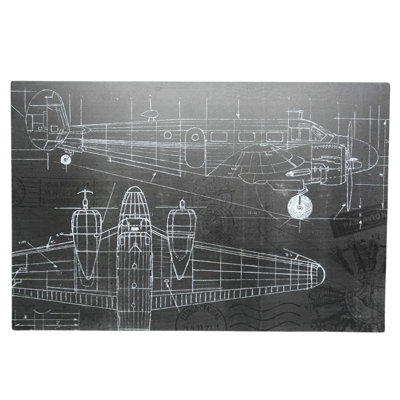 Art mural d'avion en métal 24,02 po