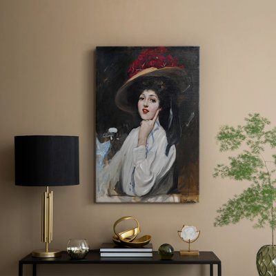 Portrait of a Young Woman in a Hat -Gallery Wrapped Canvas by Joaquín Sorolla y Bastida