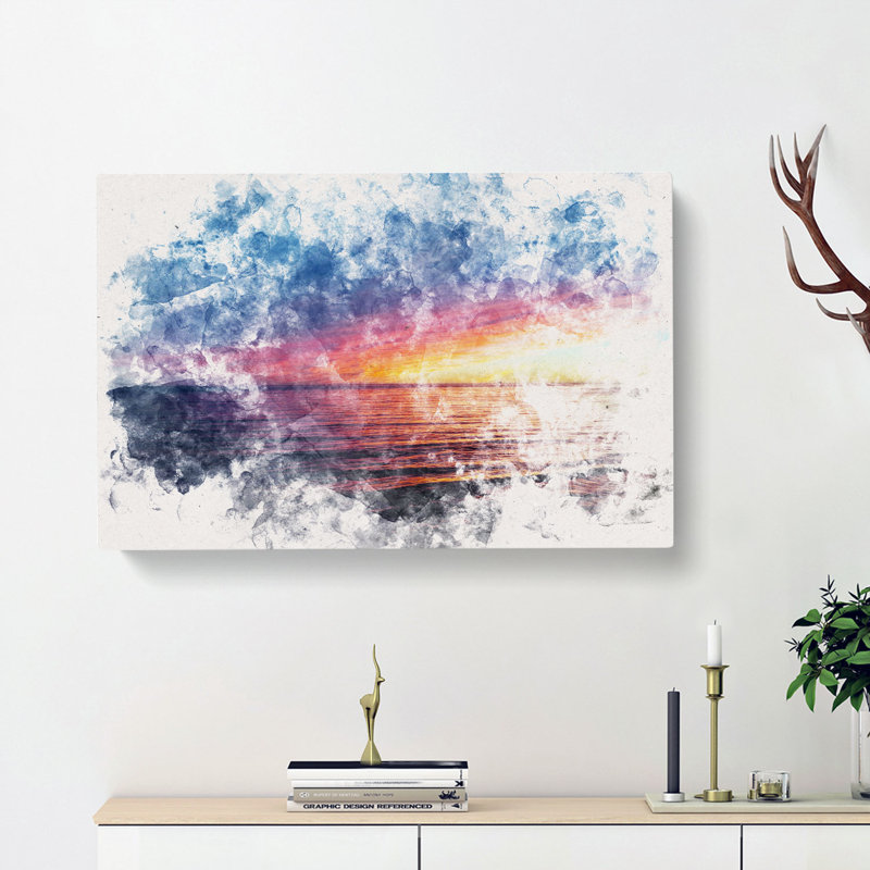 California Sunset - Wrapped Canvas Print, 35cm H x 50cm W x 3cm D