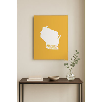 Home Sweet Milwaukee — Wisconsin State Silhouette — Portrait Metal Wall Art