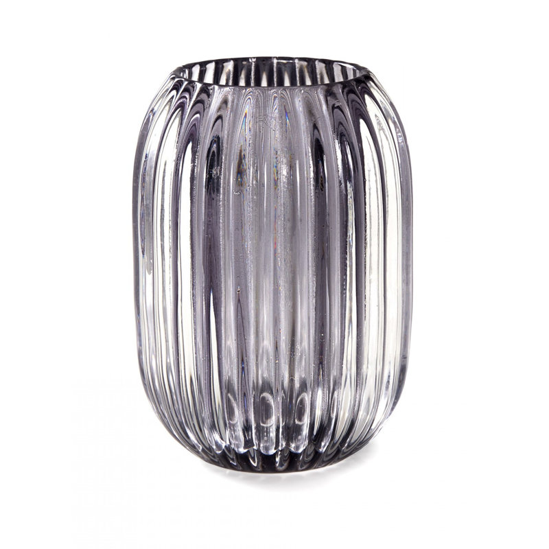 5'' H Glass Wall Votive Holder, Smoke Gray