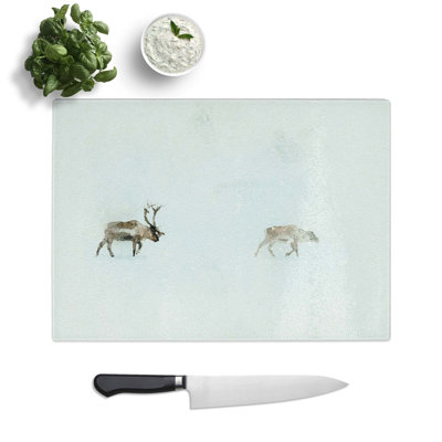 Tempered Glass Reindeer Chopping Board