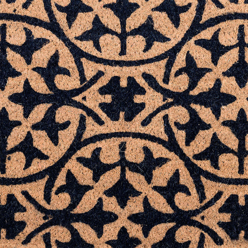 Timiya Tile Coconut Coir Entryway Doormat, 24" x 36" Non-Slip