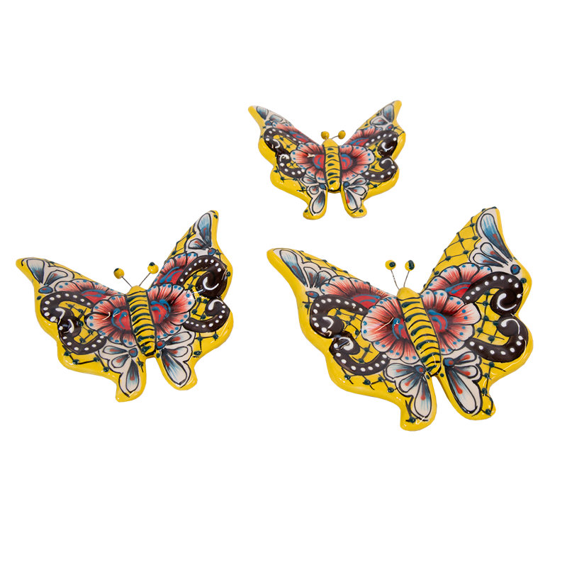 Ensemble de 3 papillons muraux Talavera 