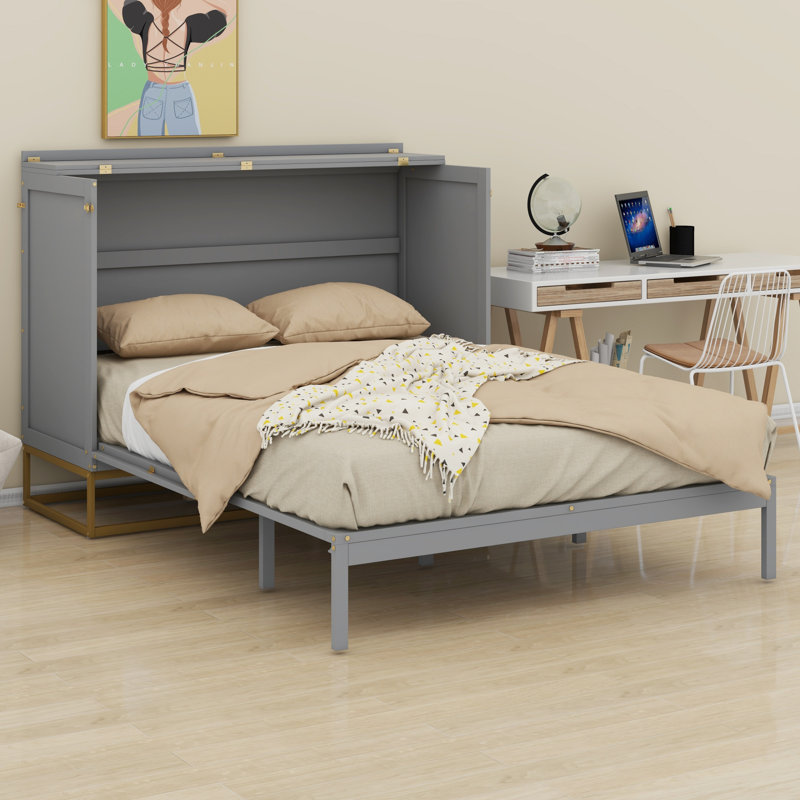Décoration de lit escamotable moderne avec faux tiroir, Grey