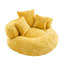 Grand pouf en velours côtelé avec trois coussins et support ergonomique, pour chaise de jeu à dossier haut, mousse à mémoire de forme haute densité, idéal pour les longues séances de lecture.