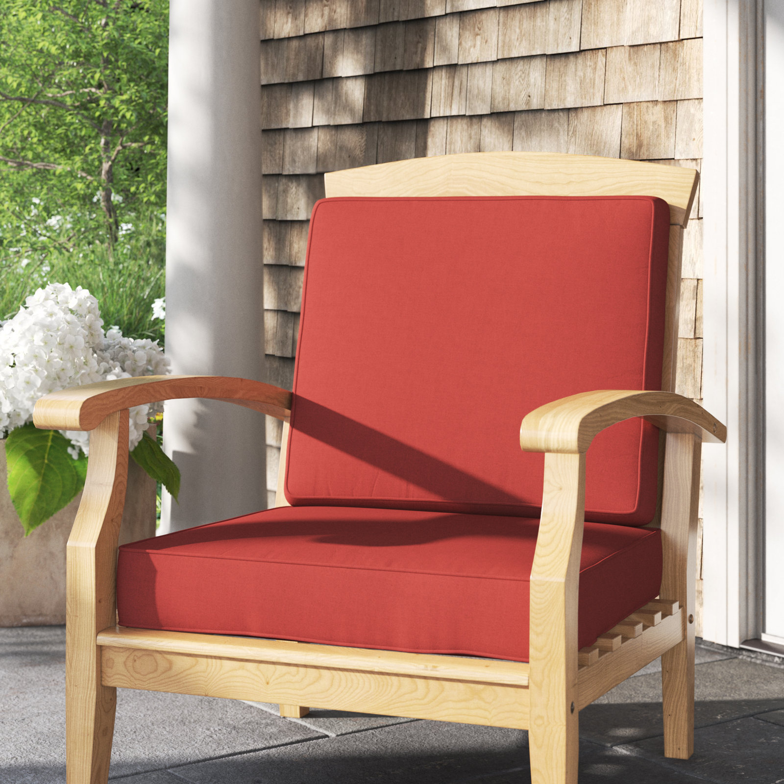 24" Sunbrella® Seat and Back Cushion, Canvas Henna Sunbrella® Canvas, 22" W x 22" D, 4"