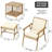 Bay Isle Home™ Outdoor Rattan Conversation Set with 2 Ottomans and 1 Square Coffee Side Table