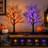 22" Halloween Lighted Black Tree Decor