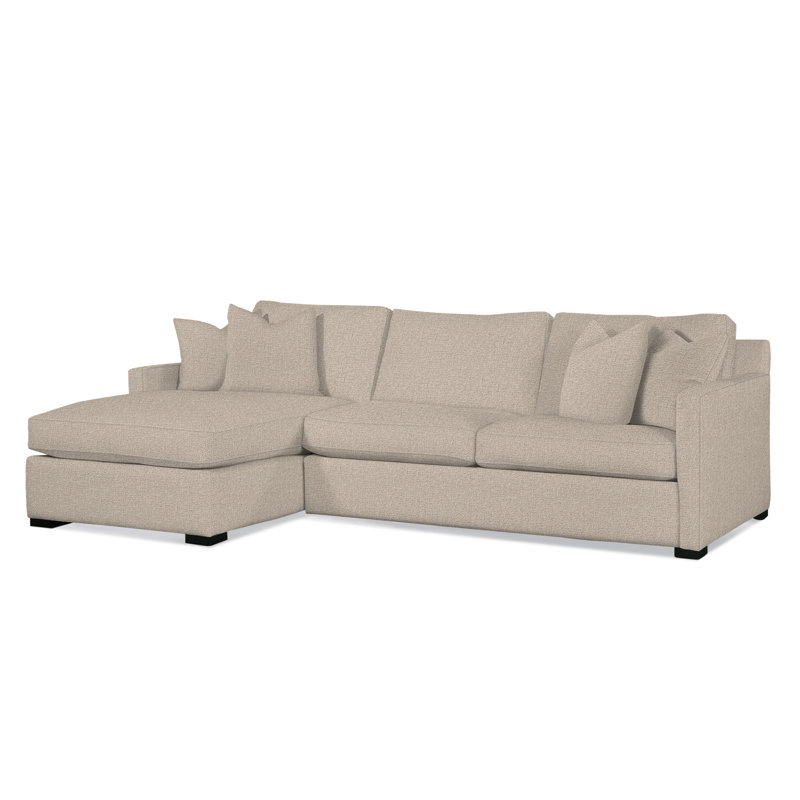 Bel-Air Upholstered Chaise Sectional, Light Blue Performance Fabric; 0851-55, Left Hand Facing, Black