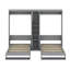 Double lit escamotable simple avec tablettes et armoires de rangement, lit escamotable double escamotable en bois de pin avec rangement-124006958