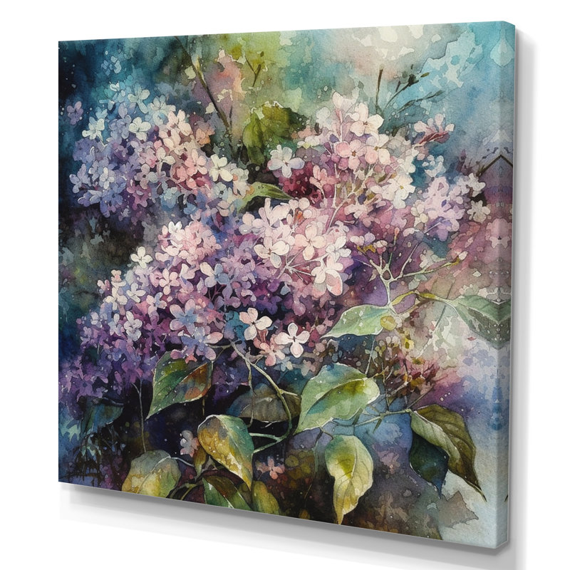 Mauve, vert, lilas I sur impression sur toile, H 24 po x l 24 po x P 1 po, Toile tendue