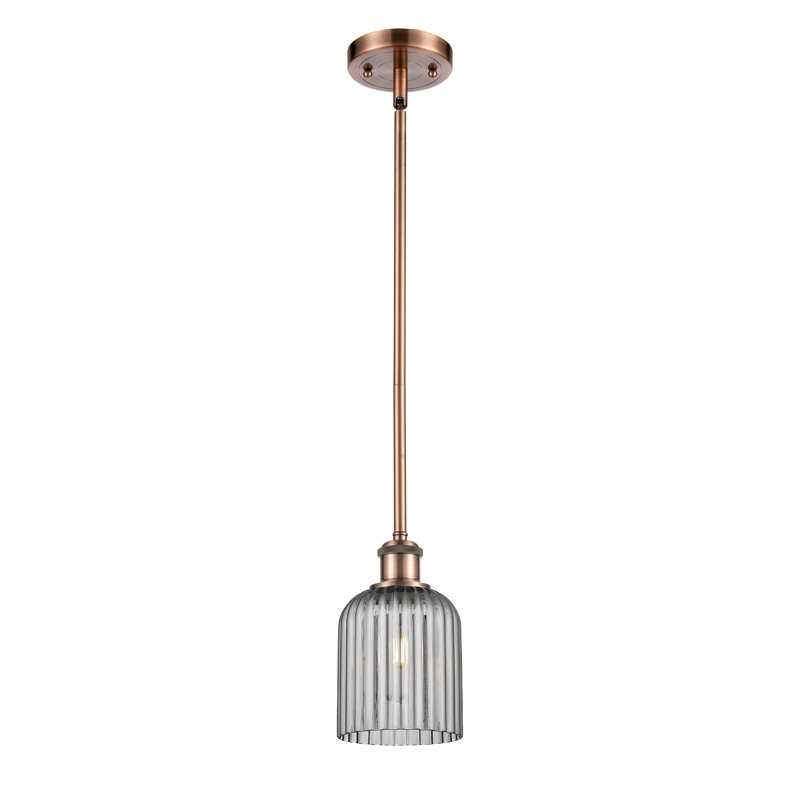 Luminaire suspendu 5 lumières Ballston Addeline, Cuivre antique, Gris fumée clair