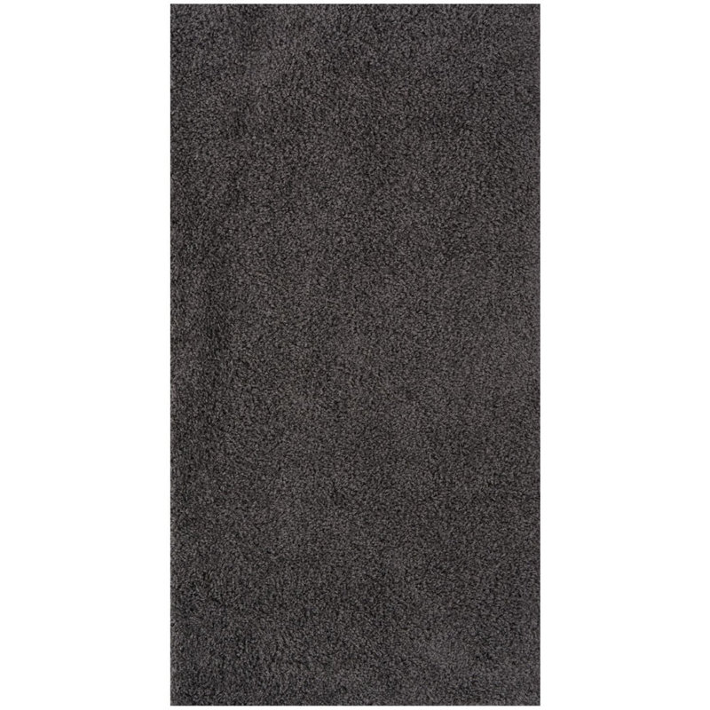 Myshaggy Collection Rugs Solid Design in Dark Grey, Rectangle 60 x 110 cm